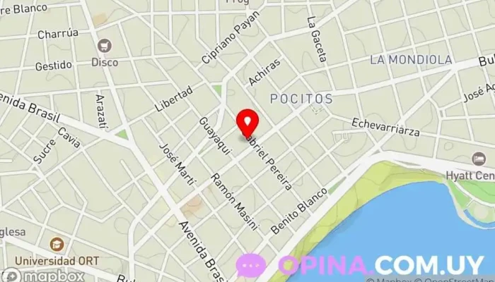 mapa de DGG Uruguay Clínica psiquiátrica en Montevideo