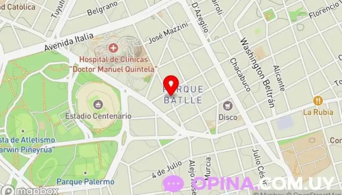 mapa de DJ Academy English Corner Escuela de música, DJ en Montevideo