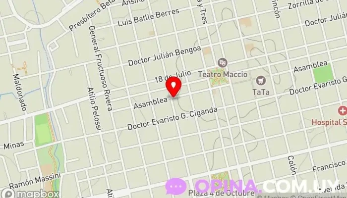 mapa de Doctora Mariana Ciriani Oficina médica en San José de Mayo