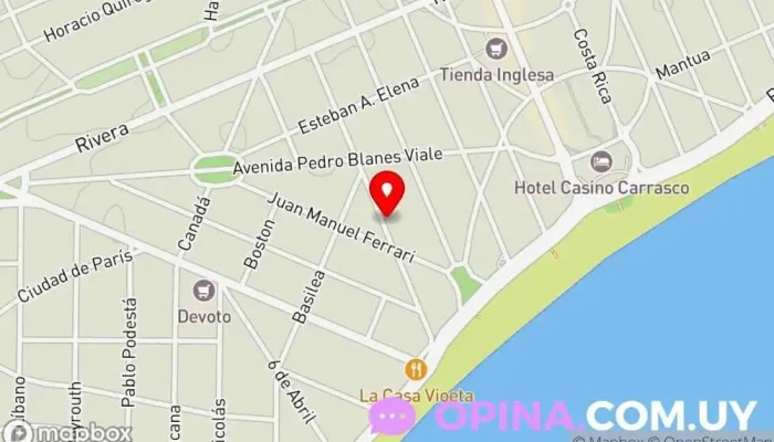 mapa de Doctora Rosina Mangarelli Clínica especializada, Centro médico, Centro de salud, Clínica de medicina deportiva, Médico especializado en medicina deportiva en Montevideo