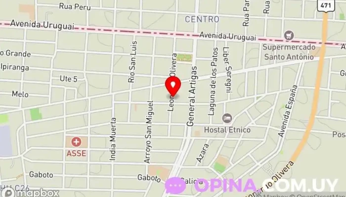 mapa de Dra Jessica Plá Clínica dental en Chuy