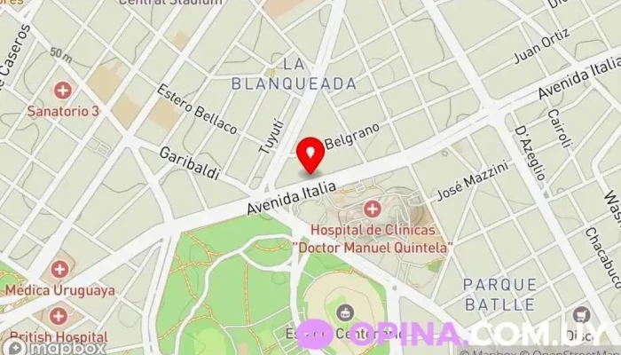 mapa de Dra Virginia Oberti Dermatólogo, Médico en Montevideo