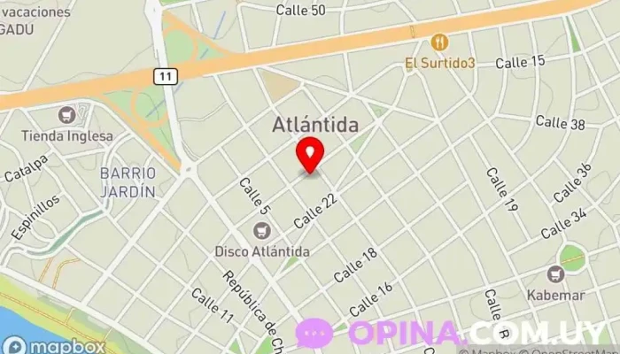 mapa de EBA Escuela de Basquetbol de Atlántida Club deportivo en Atlántida