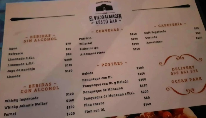 El Aljibe -  Menu - Ocean Park