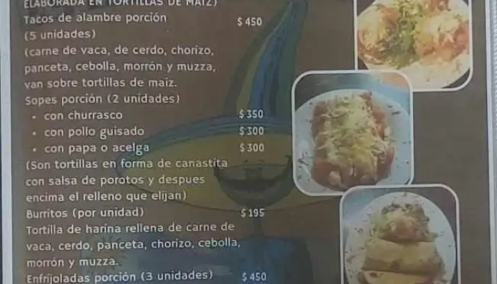 El Azteca Charrua Menu - Doctor Francisco Soca