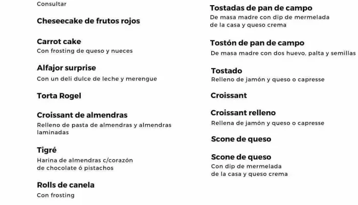 El Cafecito -  Menu - Montevideo