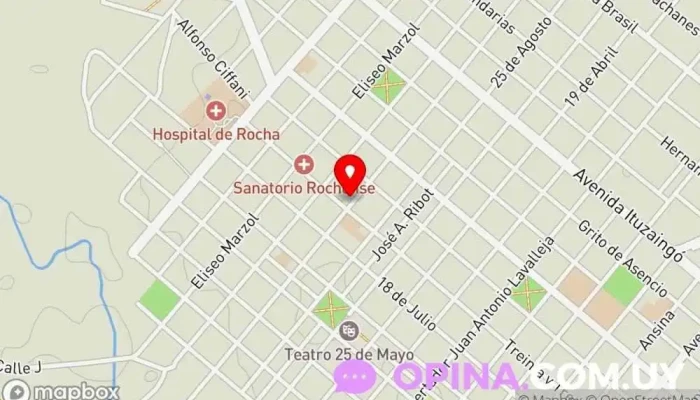 mapa de El Colibrí Cabañas de madera, Centro de rehabilitación en Rocha