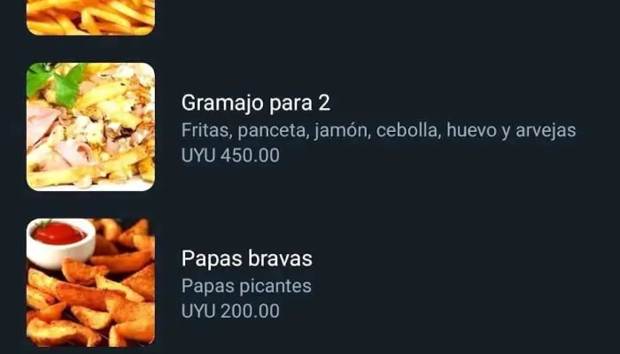 El Garage -  Menu - Palmitas