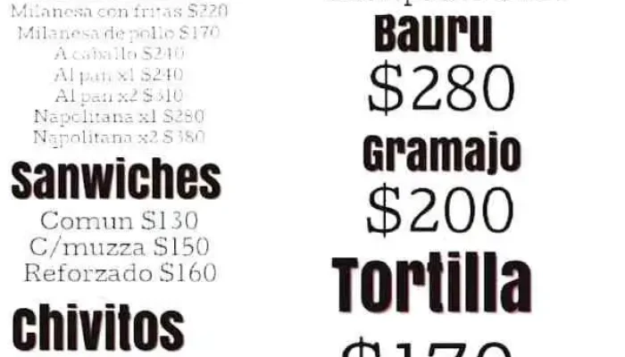 El Gusto Es Nuestro -  Menu - San José de Mayo