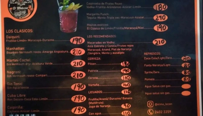El Malecon -  Menu - Montevideo