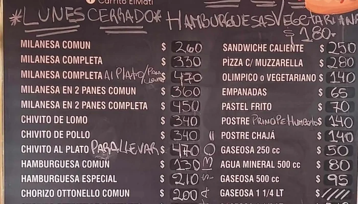 El Mati -  Menu - Col. del Sacramento
