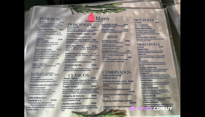El Mero -  Menu - La Pedrera