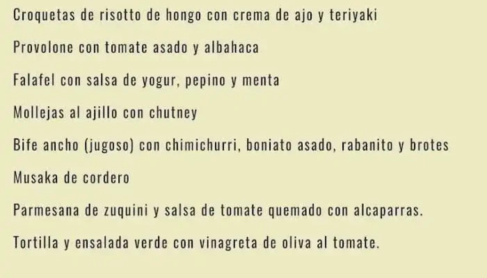 El Mingus -  Menu - Montevideo