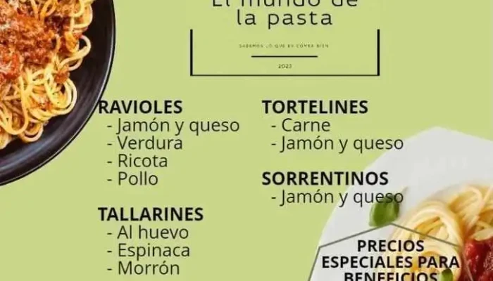 El Mundo De La Pasta -  Menu - Sarand&iacute; Grande