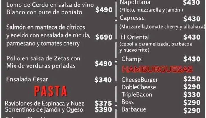 El Oriental Restaurante -  Menu - Minas