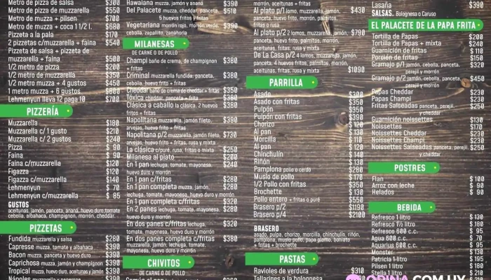 El Palacete De La Pizza -  Menu - Montevideo