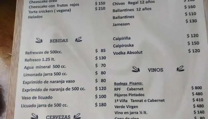 El Pato -  Menu - Rocha