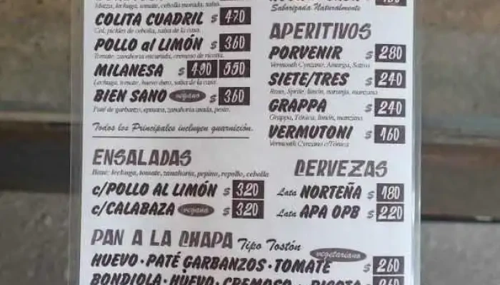 El Porvenir Menu - Montevideo