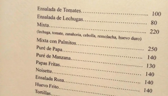 El Retorno -  Menu - Dolores