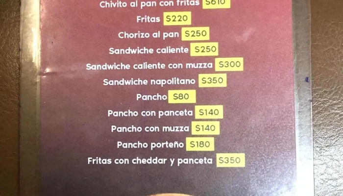 El Rey Del Chivito -  Menu - Montevideo