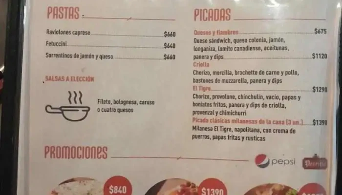 El Tigre Menu - Montevideo