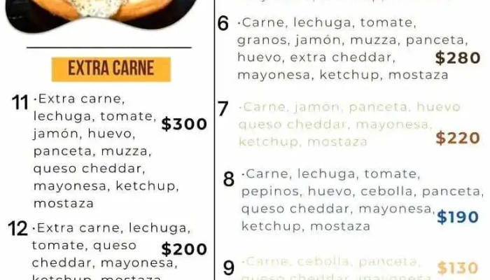 El Viejo Pereira -  Menu - Tacuarembó
