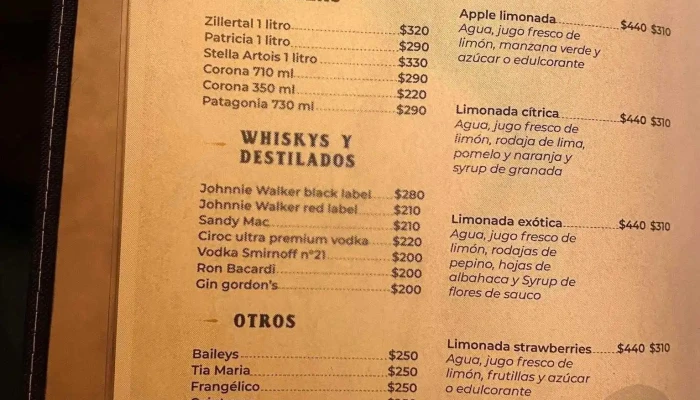 El Viejo Sosa -  Menu - Montevideo