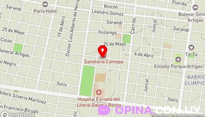 mapa de Emergencia Hospital en Paysandú