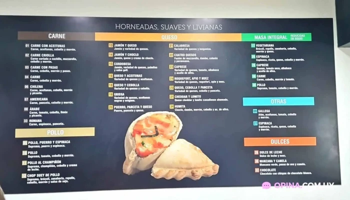 Empanadas Bocatti Centro -  Menu - Montevideo