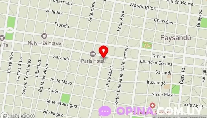 mapa de EQUIBISA Consultorios Oficina médica en Paysandú