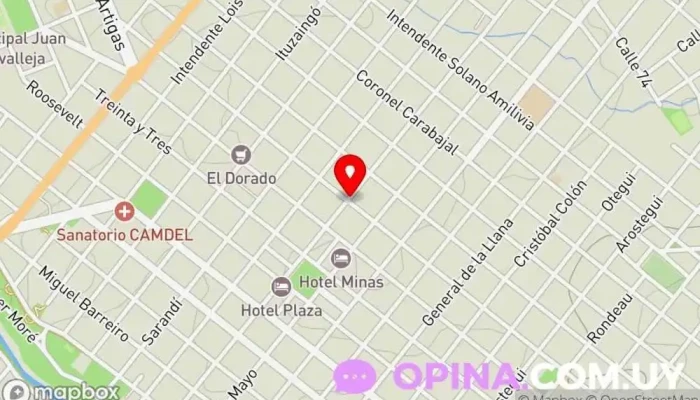 mapa de es cuela dos de minas Uruguay Autoescuela en Minas