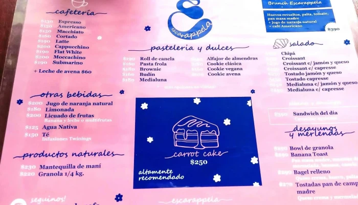 Escarappela Cafe Menu - Montevideo