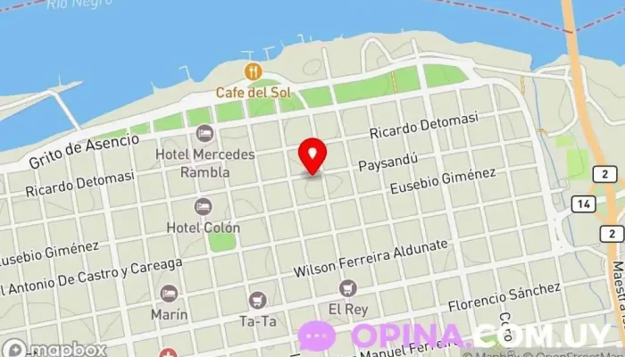 mapa de Escribanía Caulin Notaría en Mercedes