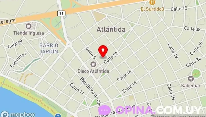 mapa de Escribano Andrés Arismendi Miraballes Notaría en Atlántida