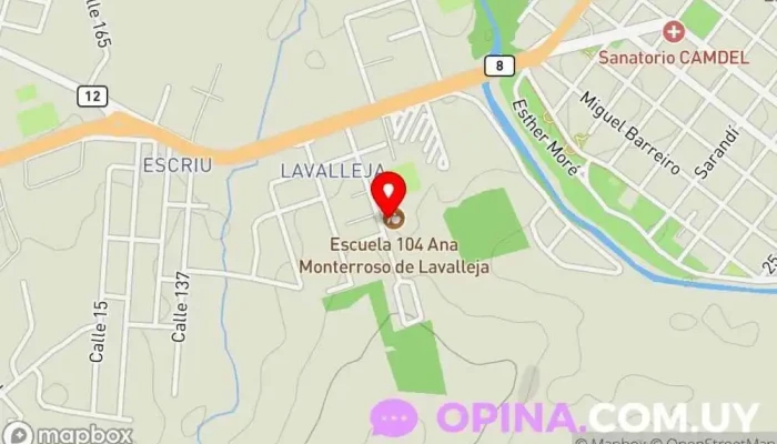 mapa de Escuela 104 Ana Monterroso Lavalleja Escuela en Bücken