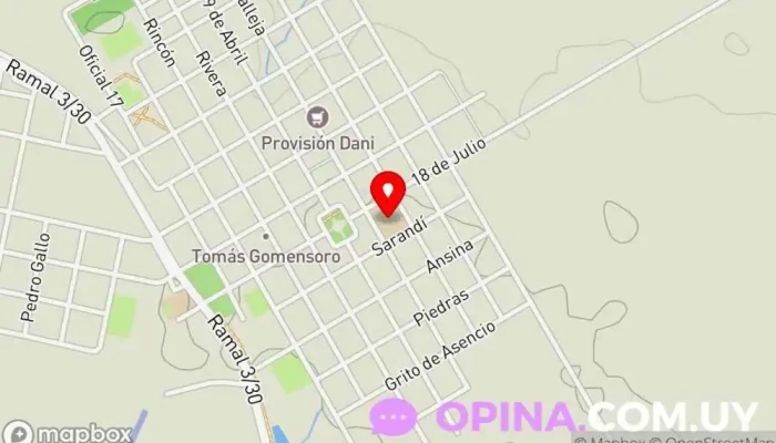 mapa de Escuela 5 Escuela en Tomas Gomensoro