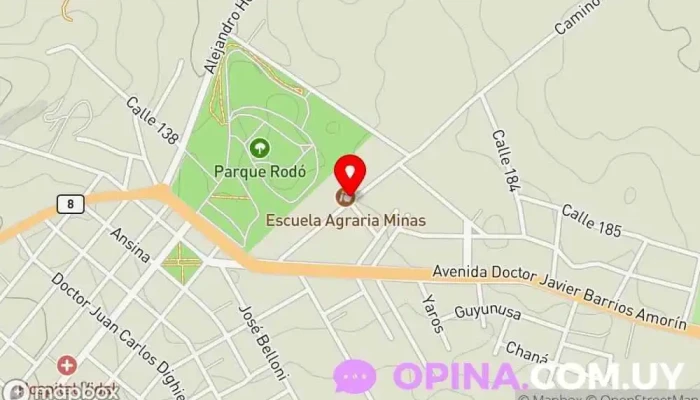 mapa de Escuela Agraria Minas UTU Centro educativo en Minas