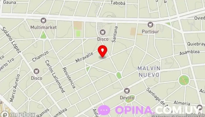 mapa de Escuela de Actuación de Vicky Rodriguez y Gustavo Antúnez Escuela en Montevideo