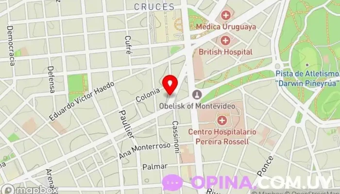 mapa de Escuela De Enfermeria Idecas Escuela, Escuela de enfermería en Montevideo