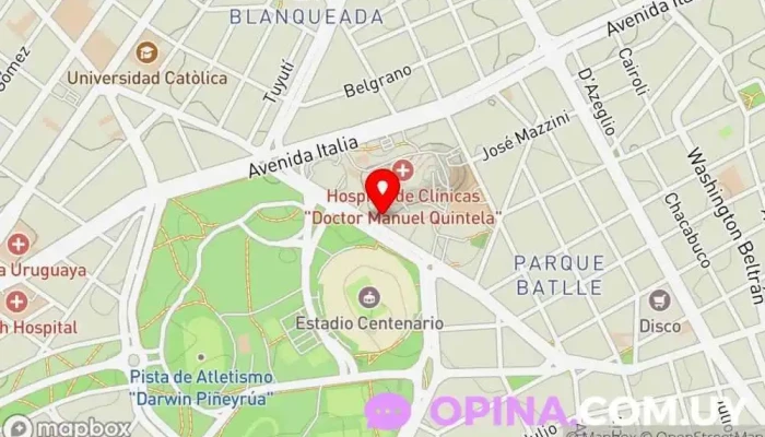 mapa de Escuela de Nutrición - Universidad de la República Escuela universitaria, Departamento universitario en Montevideo