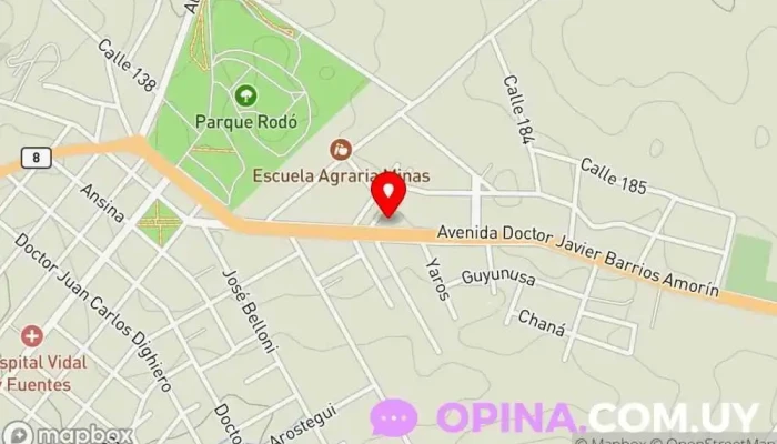 mapa de Escuela Departamental de Policia de Lavalleja Escuela en Minas