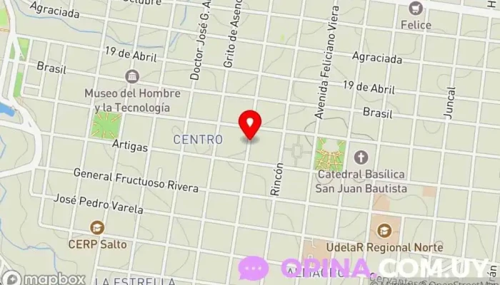 mapa de Escuela Filantrópica Hiram Centro educativo en Salto