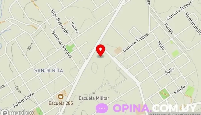 mapa de Escuela Militar de la República Oriental del Uruguay Educación mixta en Toledo