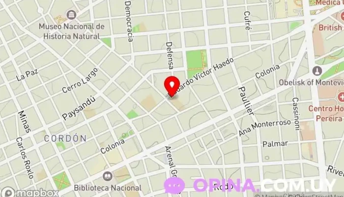 mapa de Escuela Nacional de Operaciones de Paz del Uruguay Escuela técnica, Escuela de comercio en Montevideo