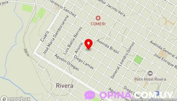 mapa de Escuela N° 148 - Maestro Washington Rodríguez Escuela en Rivera