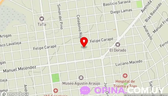 mapa de Escuela N° 25 Escuela en Treinta y Tres