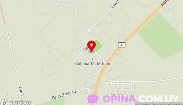 mapa de Escuela N° 31 Tiempo Completo Centro educativo en Col 18 de Julio