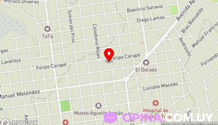 mapa de Escuela N° 80 Escuela en Treinta y Tres