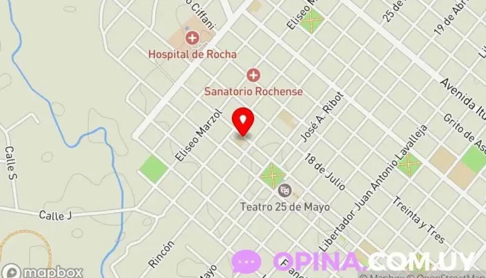 mapa de Escuela N°1 José Pedro Ramirez Escuela primaria en Rocha