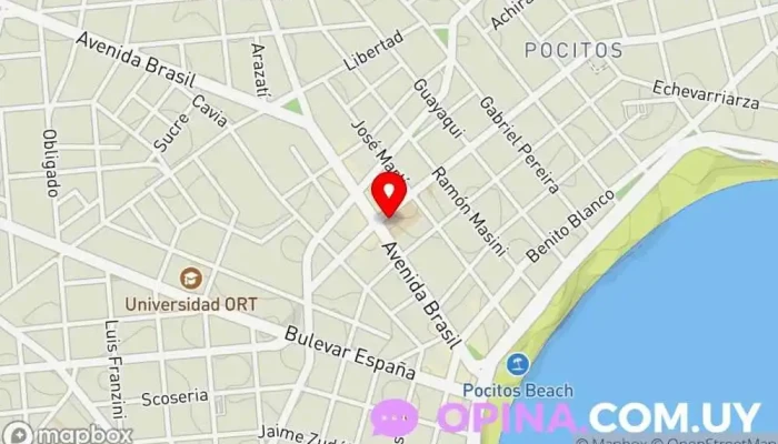 mapa de Escuela N°7 Brasil Escuela primaria en Montevideo